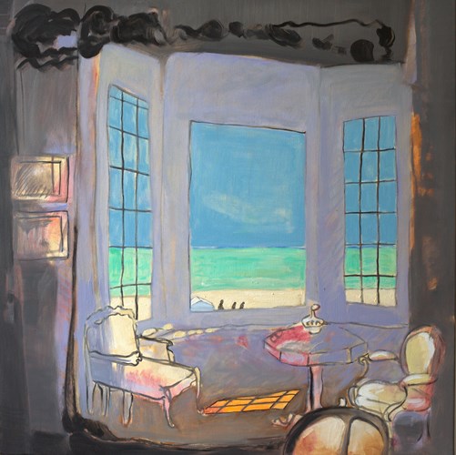 Pièce avec vue - 80x80 - huile sur toile